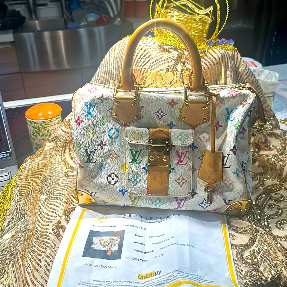 Authentic Louis Vuitton Murakami Multi Color
Monogram Speedy 30 $3,200 preloved